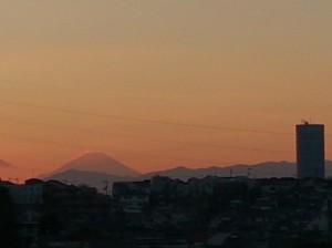 20150104　富士山夕方　横浜鶴見